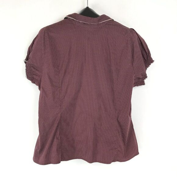 Torrid Polka Dot Button Down Shirt Women's Plus Size 2/2X Pockets Smocked Cotton - Picture 5 of 10